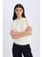 Regular Fit Bisiklet Yaka Basic Düz Triko Kısa Kollu Tişört Kazak E3214AX24WN 8
