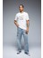 %100 Pamuk Baggy Fit Geniş Kalıp Normal Bel Geniş Paça Jean Yıkamalı Pantolon B3926AX25SP 9
