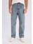 %100 Pamuk Baggy Fit Geniş Kalıp Normal Bel Geniş Paça Jean Yıkamalı Pantolon B3926AX25SP 14