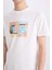 %100 Pamuk Regular Fit Bisiklet Yaka Baskılı Kısa Kollu Tişört E0584AX25SM 9