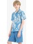 Erkek Çocuk Oversize Geniş Kalıp Polo Yaka Desenli Kısa Kollu Gömlek E2905A825SM 12