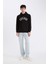 Regular Fit Kapüşonlu Baskılı Sweatshirt E3208AX24WN 7