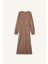 Regular Fit Pilise Uzun Kollu Maxi Tesettür Elbise E1952AX25SP 14