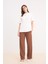 Relax Fit Bisiklet Yaka Basic Düz Kısa Kollu Nakışlı Tesettür Tişört Tunik E1948AX25SP 11