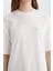 Relax Fit Bisiklet Yaka Basic Düz Kısa Kollu Nakışlı Tesettür Tişört Tunik E1948AX25SP 17