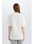 Relax Fit Bisiklet Yaka Basic Düz Kısa Kollu Nakışlı Tesettür Tişört Tunik E1948AX25SP 18