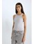 Slim Fit Dar Kesim Halter Yaka Basic Düz Fitilli Kaşkorse Atlet E2176AX25SP 8