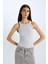 Slim Fit Dar Kesim Halter Yaka Basic Düz Fitilli Kaşkorse Atlet E2176AX25SP 12