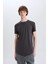 Long Muscle Fit Bisiklet Yaka Basic Düz Kısa Kollu Tişört N2104AZ25SP 12