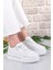 07319 Flet Taş Aksesuar Bağcıklı Kalın Taban Sneaker Kadın Ayakkabı 1