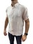 Erkek Krem Dokulu Kısa Kollu Gömlek 2