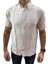 Erkek Krem Dokulu Kısa Kollu Gömlek 3