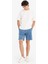 Regular Fit Beli Lastikli Rahat Kalıp Jean Bermuda Şort E4537AX25SM 7