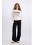 Loose Fit Bisiklet Yaka Baskılı Kalın Sweatshirt E3388AXNS 8
