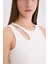 Slim Fit Dar Kesim Bisiklet Yaka Fitilli Kaşkorse Beyaz Atlet A3422AX25SP 11