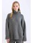 Oversize Geniş Kalıp Balıkçı Yaka Basic Düz Triko Kazak Tunik A6445AX24CW 7