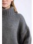 Oversize Geniş Kalıp Balıkçı Yaka Basic Düz Triko Kazak Tunik A6445AX24CW 11