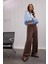 Klasik Kumaş Palazzo Pantolon Wide Leg Geniş Bol Paça Çift Cepli Yüksek Bel Standart Boy Basic Düz D4360AX25SP 9