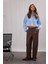 Klasik Kumaş Palazzo Pantolon Wide Leg Geniş Bol Paça Çift Cepli Yüksek Bel Standart Boy Basic Düz D4360AX25SP 10