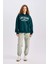 Regular Fit Kapüşonlu Baskılı Kalın Sweatshirt E3331AXNS 11