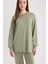 Regular Fit Bisiklet Yaka Basic Düz Tesettür Sweatshirt Tunik D4598AX25SP 9