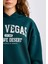 Regular Fit Kapüşonlu Baskılı Kalın Sweatshirt E3331AXNS 14