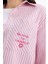 Relax Fit Baskılı Flamlı Pamuk Çizgili Uzun Kollu Gömlek Tunik C8854AX25SM 12