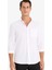 Modern Fit Polo Yaka Basic Düz Uzun Kollu Beyaz Gömlek E5045AX25SM 16