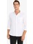 Modern Fit Polo Yaka Basic Düz Uzun Kollu Beyaz Gömlek E5045AX25SM 18