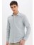 Modern Fit Polo Yaka Basic Düz Uzun Kollu Gömlek E5045AX25SM 6