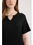 Regular Fit Apaş Yaka Basic Düz Bürümcük Kısa Kollu Midi Yazlık Elbise D3834AX25SM 11