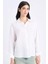 %100 Keten Oversize Geniş Kalıp Uzun Kollu Beyaz Gömlek Z6638AZ25SP 13