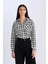 Oversize Geniş Kalıp Kareli Uzun Kollu Gömlek 16