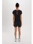 Fit Standart Fit Bisiklet Yaka Basic Düz Cepli Modal Kısa Tulum E2935AX25SM 18
