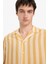 Regular Fit Apaş Yaka Baskılı Çizgili Kısa Kollu Gömlek E5421AX25SM 12