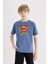 Erkek Çocuk Superman Bisiklet Yaka Kısa Kollu Tişört E3102A825SM 12
