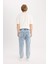 %100 Pamuk Relaxed Slouchy Fit Rahat Kesim Geniş Paça Jean Yıkamalı Pantolon E4733AX25SP 14