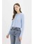 Slim Fit Dar Kesim Bisiklet Yaka Düğmeli Triko Hırka E4613AX25SP 9