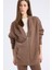 Oversize Geniş Kalıp Kapüşonlu Cepli Basic Düz Fermuarlı Sweatshirt V4233AZ25SP 11