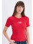 Fitted Bisiklet Yaka Baskılı Fitilli Kaşkorse Kısa Kollu Tişört E5069AX25SP 7