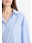 Çizgili Pijama Yaka Poplin Pijama Üstü-Fall in Love E3113AX25SP 11