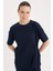 Relax Fit Bisiklet Yaka Basic Düz Bürümcük Kısa Kollu Tişört D5446AX25SP 10