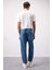 %100 Pamuk Relaxed Slouchy Fit Rahat Kesim Düz Paça Jean Yıkamalı Pantolon E5387AX25SP 12