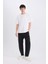 %100 Pamuk Relaxed Slouchy Fit Rahat Beli Lastikli Rahat Kesim Dar Paça Siyah Jean Pantolon B8320AX25SP 10