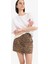 Coool Leopar Desenli Normal Bel Gabardin Mini Etek E4398AX25SP 13