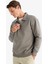 Relax Fit Polo Yaka Fermuarlı Basic Düz Kalın Sweatshirt E5333AX24WN 10