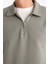 Relax Fit Polo Yaka Fermuarlı Basic Düz Kalın Sweatshirt E5333AX24WN 11