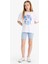Kız Çocuk 2'li Takım Baskılı Kısa Kollu Tişört Biker Tayt E5694A825HS 6