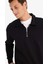 Relax Fit Polo Yaka Fermuarlı Basic Düz Kalın Sweatshirt E5333AX24WN 6