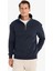Relax Fit Dik Yaka Fermuarlı Basic Düz Kalın Sweatshirt E5332AX24WN 8
